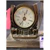 Image 2 : MANTLE CLOCK WITH COPPER HORSE MOTIF BASE 18" WIDE