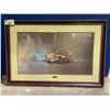 Image 1 : FRAMED PAINTING BY BARRIE A. F. CLARK OF FIGHTER JET APPROX 41"X28"