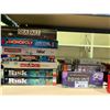 Image 2 : SHELF OF ASSORTED BOARD GAMES; MONOPOLY, RISK, CATAN, JENGA AND MORE