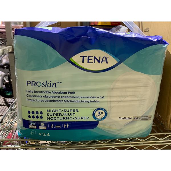 TENA PADS AND COLLAPSIBLE SHOPPING CART