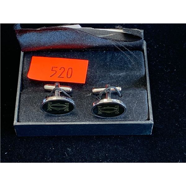 IMITATION SILVER CUFFLINK SET WITH HALF BOX