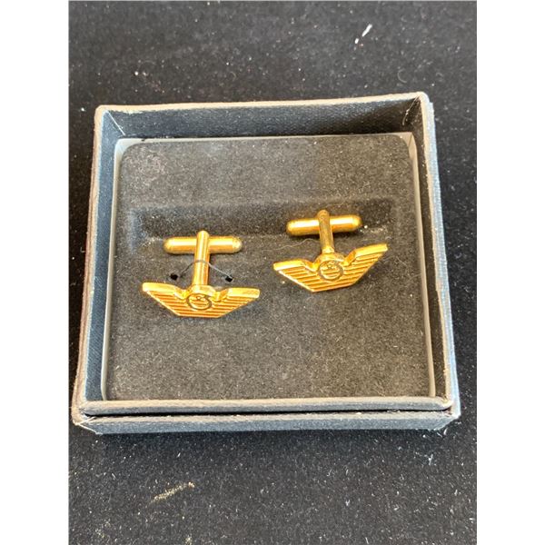 IMITATION YELLOW ARMANI CUFFLINK SET WITH BOX