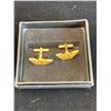 Image 1 : IMITATION YELLOW ARMANI CUFFLINK SET WITH BOX