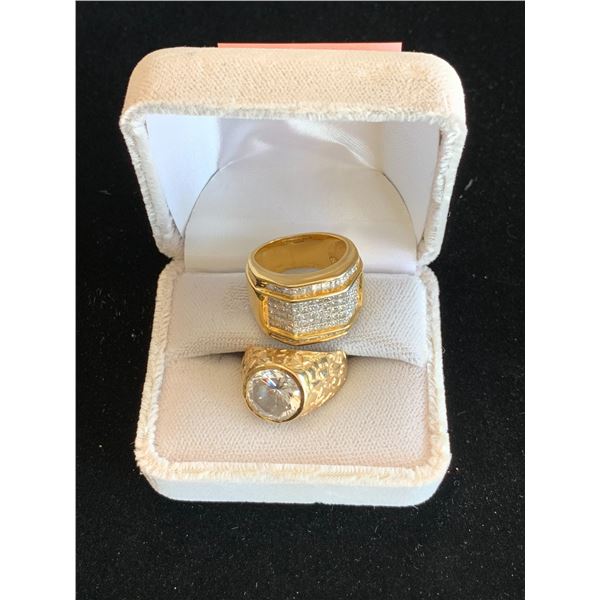 2 IMITATION GOLD RINGS WITH BOX