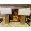 Image 1 : 2 MATCHING TABLE LAMPS AND FRAMED OIL ON CANVAS