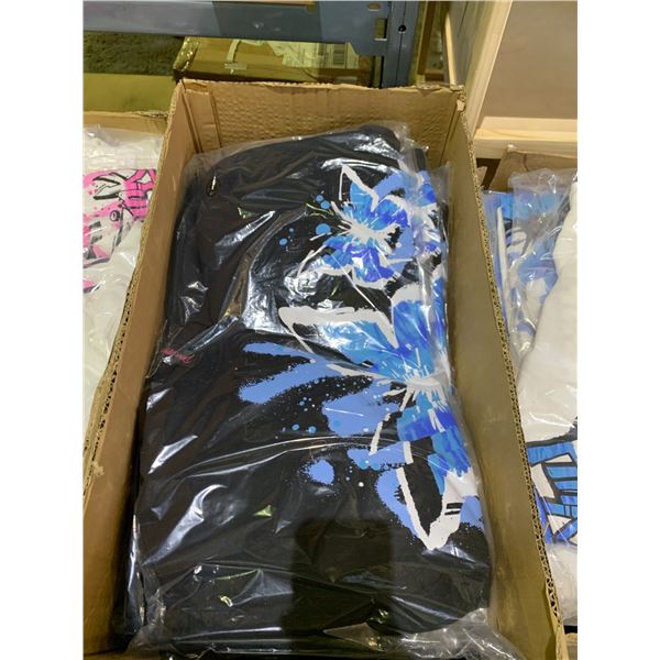 BOX OF NEW PINK ABYSS CREW NECK SWEATERS (BLACK AND BLUE)