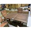 Image 2 : TEAK PATIO TABLE WITH 4 CHAIRS