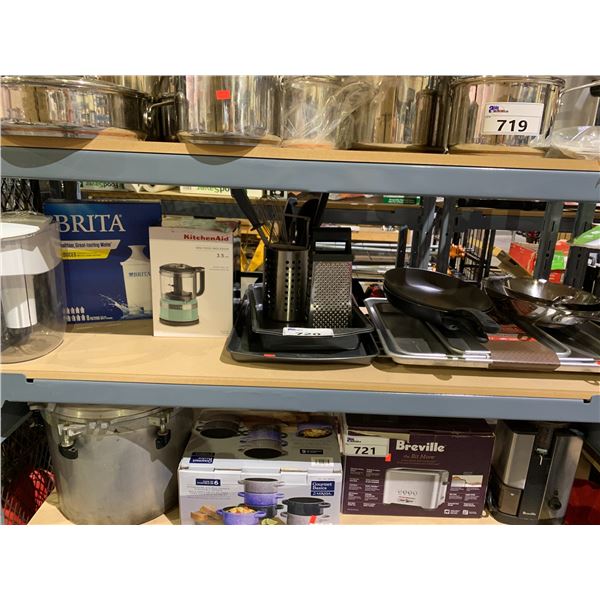 BRITA, FILTERS, MINI FOOD PROCESSER, AND ASSORTED PANS