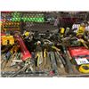 Image 3 : LARGE ASSORTMENT OF TOOLS; WRENCHES, CASTER WHEELS, MEASURING TAPES AND MORE