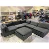 Image 2 : *NEW IN BOXES* LEEDOW 6-PC FABRIC SECTIONAL SOFA SET WITH OTTOMAN