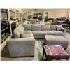 Image 2 : 2 PIECE SECTIONAL SOFA APPROX 120 X 200" (SOME COSMETIC DAMAGE) WITH STORAGE OTTOMAN