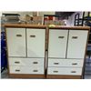 Image 1 : 2 MATCHING 2 DOOR 2 DRAWER WOOD CABINETS APPROX 45"X30-1/2"X16"