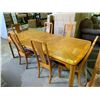 Image 2 : WOOD DINING TABLE WITH 2 LEAFS (29"X88"X39") & 6 CHAIRS