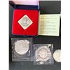 Image 2 : 5 GERMAN COINS WITH SILVER CONTENT AND 1985 AUSTRALIAN $10 PROOF COIN