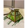 Image 2 : ANTIQUE SLAG GLASS HANGING LAMP