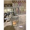 Image 2 : ASSORTED ANTIQUES INCLUDING; HAND CRANK MIXING JAR, BEAVER NO. 5 COPPER HEATER & 2 PIECES OF GLASS