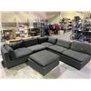Image 3 : *NEW IN BOXES* LEEDOW 6-PC FABRIC SECTIONAL SOFA SET WITH OTTOMAN APPROX 124 X 81"