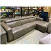Image 1 : LEATHER 2 PIECE SECTIONAL SOFA WITH ADJUSTABLE HEAD RESTS APPROX 113 X 64"