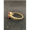Image 2 : 14K LADIES RING SET WITH GARNET (2.9G)