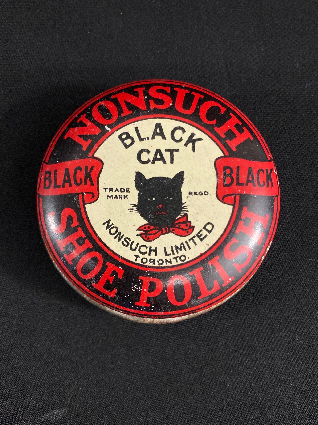 Vintage Black Cat Shoe Polish Tin