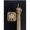 Image 2 : Unique Vintage Solid Brass Pen Box & Inkwell- 8.5" Long