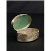 Image 2 : Vintage Engraved Silver Box w/Jade Top