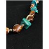 Image 2 : Lovely Vintage Turquoise & Stripped Agate Necklace - 28" Long