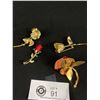 Image 3 : 4 Lovely Vintage Rose Brooches