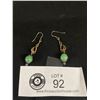 Image 1 : Pair Of Vintage Sterling Silver Greenstone Earrings