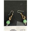 Image 2 : Pair Of Vintage Sterling Silver Greenstone Earrings