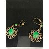 Image 2 : Very Dainty Vintage Green Stone Earrings, Dangling