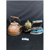Image 1 : Vintage Copper Kettle & Metal Steam Iron w/Wood Handle