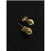 Image 1 : Pair Of 14K Gold & Jade Stud Earrings