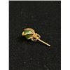 Image 2 : Pair Of 14K Gold & Jade Stud Earrings