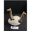 Image 1 : Unique Vintage 1980's Two Giraffes Hatching From Egg- Signed By Artist - 6"x7"