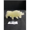 Image 1 : Beautiful Vintage Onyx Carved Bull Statue- Heavy- 7"x3"