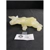 Image 3 : Beautiful Vintage Onyx Carved Bull Statue- Heavy- 7"x3"