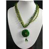 Image 2 : Vintage Metal & Green Glass Necklace