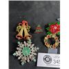 Image 2 : Collection Of Vintage Christmas Brooches