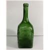 Image 2 : Vintage Green Glass Bottle Embossed "Attention Poison" Approx. 10" H