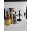 Image 1 : Home Décor Lot. Candle Bra, Stein, Bell's Scotch Whiskey Decanter Etc