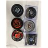 Image 2 : Hockey Collectible Lot Of Hockey Pucks & Magazines