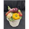 Image 2 : 1995 Fitz & Floyd China Basket w/Vegetable Cover Lid