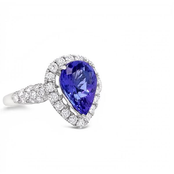 14K Pear Shaped Tanzanite Ring 2.66 ct