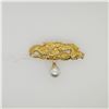 Image 1 : 18K Yellow Gold Pearl & Diamond Brooch Cast from Japanese Menuki by R.L. Kay