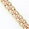 Image 8 : Retro Vintage 14k Rose Green Gold Wide Ball & Flat Cable Link 6" Chain Bracelet