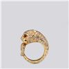 Image 2 : 18K Yellow Gold Diamond & Ruby Panther Ring