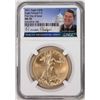 Image 1 : 2021 Type 2 $50 American Gold Eagle Coin NGC MS70 FDOI Reagan Facsimile Signature