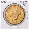 1905-S $20 Liberty Head Double Eagle Gold Coin