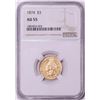 Image 1 : 1874 $3 Indian Princess Head Gold Coin NGC AU55